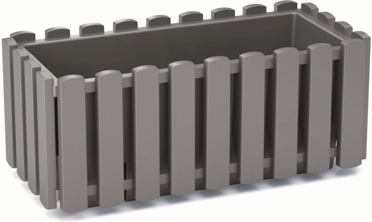 Plastično korito z letvastim dizajnom 38 cm – sivi kamen