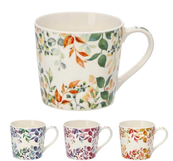 Porcelanasta skodelica z botaničnim motivom 400 ml