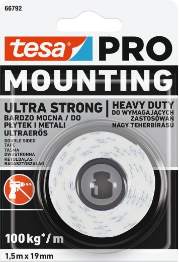 Montažni trak Ultra Strong 19 mm × 1,5 m Tesa