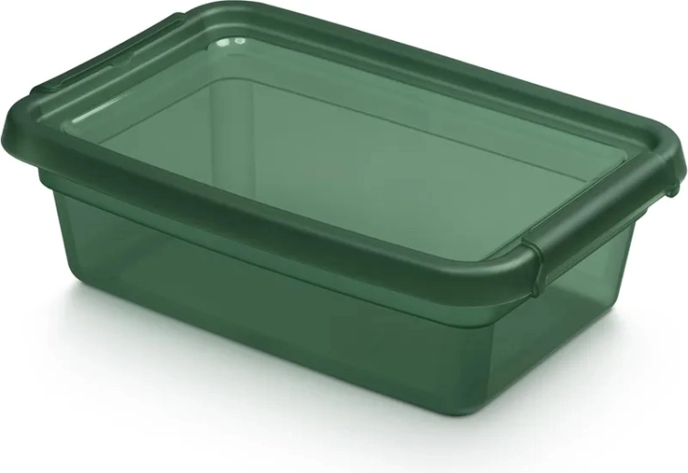 BASESTORE storage plastic box with lid and clips 3 l pine