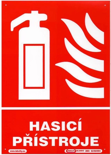 Tabla Gasilni aparat A4 plast