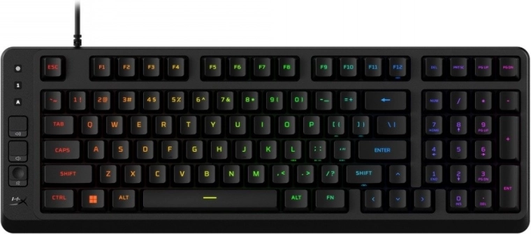 Igralna tipkovnica HyperX Eve 1800 s kompaktnim 1800 postavitvijo in 10‑cone RGB osvetlitvijo