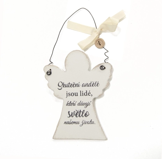 Lesen beli angel »Pravi angeli …« 9 × 11 cm