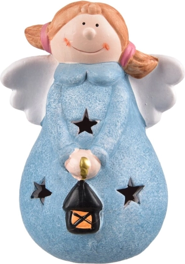Keramična LED laterna Angel modra