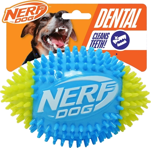 Nerf Dog piskajoča nogometna žoga z izboklinami 15 cm