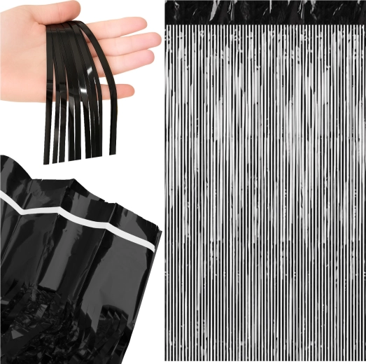 Dekorativna resasta zavesa RUHHY črna 100 × 200 cm