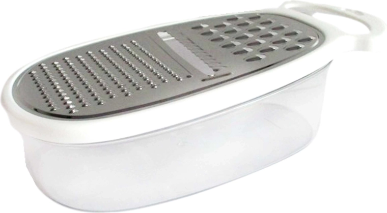 Kuhinjsko ribeženje iz nerjavnega jekla s plastičnim ročajem, belo