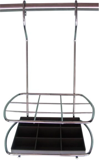 Viseč posodnik za kuhinjski pribor, krom, 17,5 × 12,5 × 30,4 cm