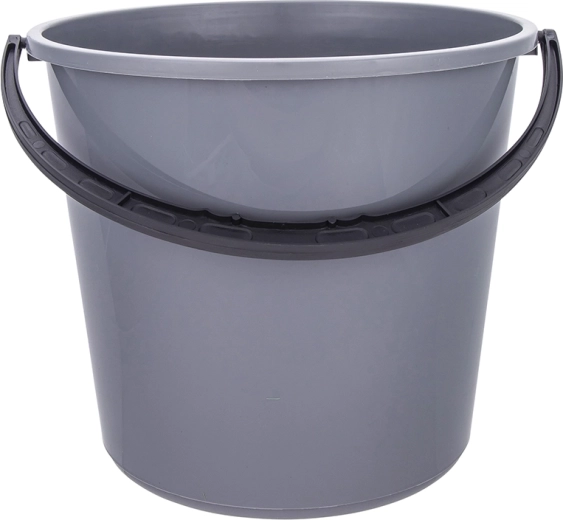Plastično vedro s plastičnim ročajem 10 l, sivo