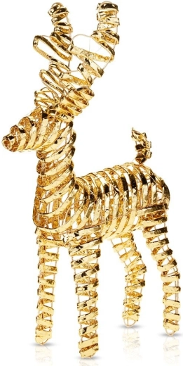 Golden Illuminated Reindeer with 30 LEDs, 37 cm