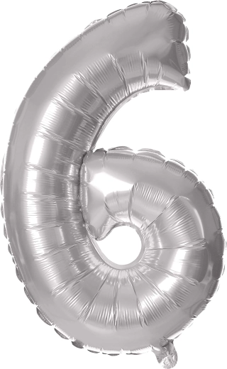 Foliasti balon TORO številka 6, 30 cm, srebrn