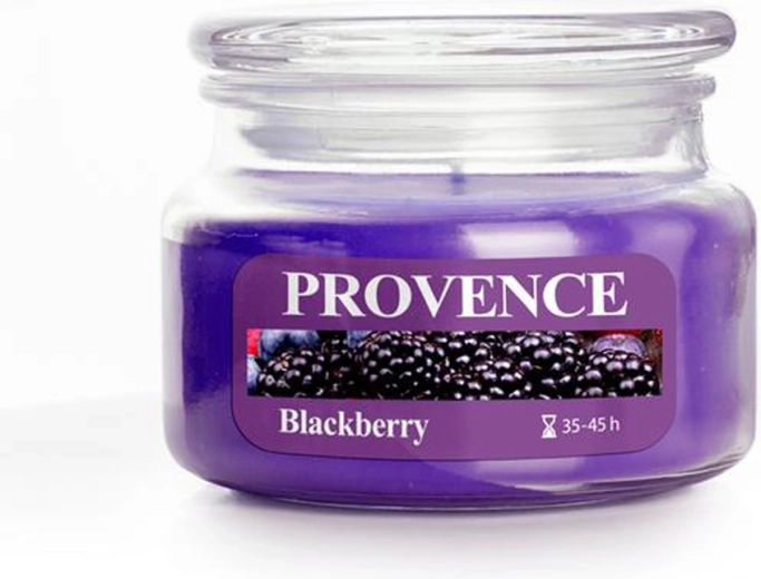 Dišeča sveča v steklu PROVENCE robida 45 ur