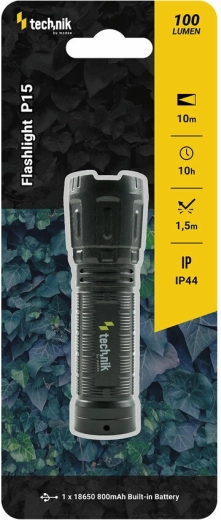 Žepna svetilka Technik MT-P15 z XPE LED, micro‑USB in stroboskopom