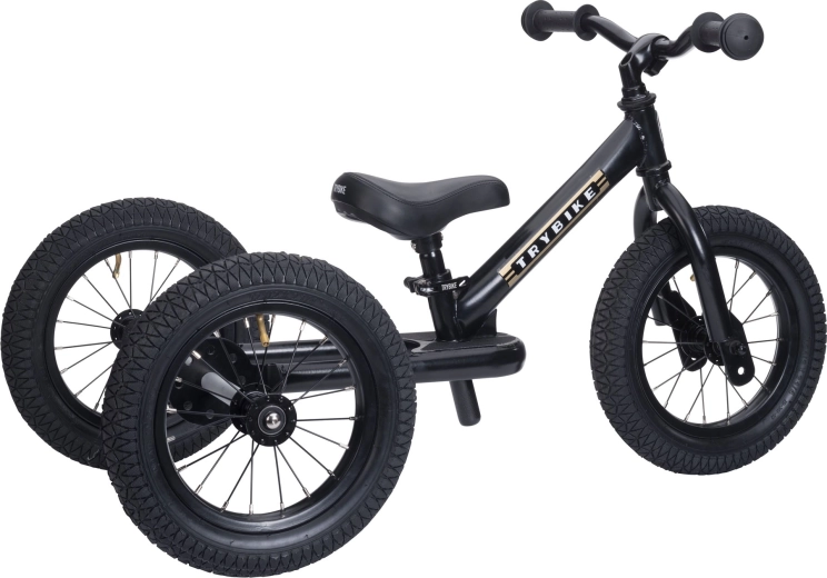 Trybike 2v1 otroški poganjalček in tricikel črn