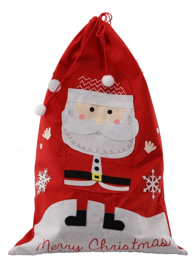 Božični darilni vreček s motivom Božička 60 × 90 cm
