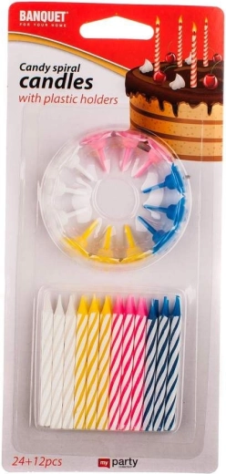 Spiralne sveče 24+12 kos