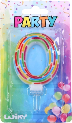 Zabavna svečka številka 0 s črticami