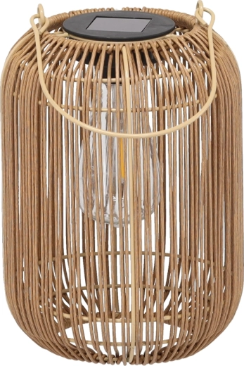 Solarni vrtni lampijon 24 cm rjav