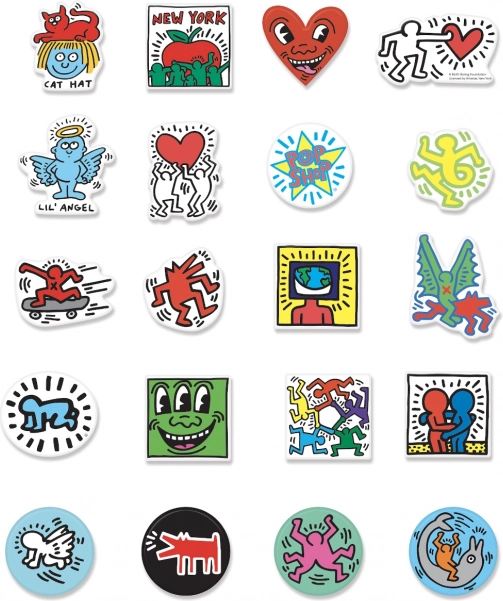 Vilac leseni magnetki KEITH HARING, set 20 kos