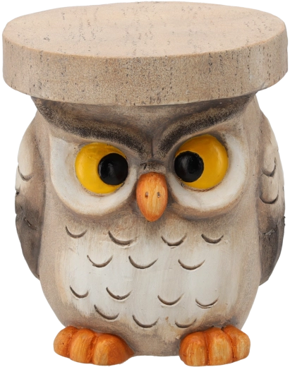 Vrtna dekorativna skulptura sove – podstavek za cvetlični lonec