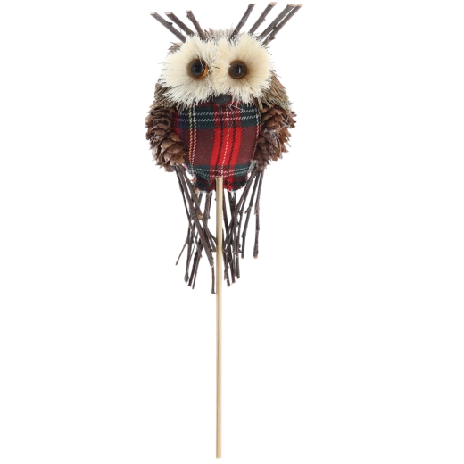 Božična okrasna sova na paličici 30 cm