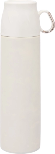 Altom Design termovka s pokrovom v obliki skodelice 500 ml, bela z zlatimi detajli
