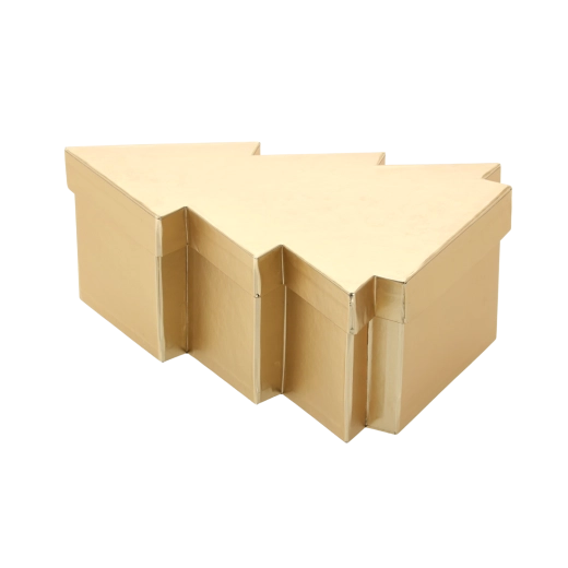 Christmas gift box in the shape of a tree, gold 25 × 18.5 × 9.5 cm