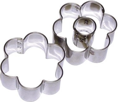 Nerjaveča izrezovalnika cvet s sredico 4 cm, komplet 2 kosa