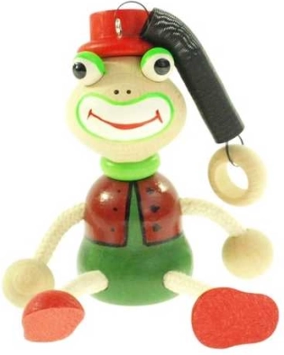 Žabec na vzmeti – lesena viseča igrača