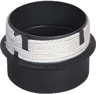 Prehod v dimnik 150/150 mm s tesnilno vrvico, dolžina 160 mm, debelina 1,5 mm, črn