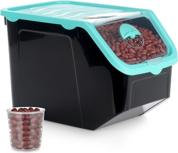 Črn zabojnik za sadje in zelenjavo s pokrovom 12 l