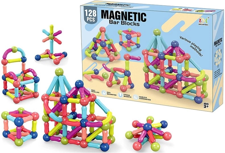 Magnetni konstrukcijski set 3D 128 kosov