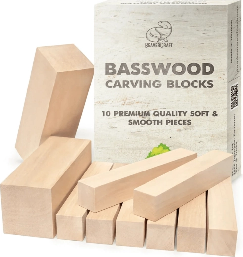 Set lipovih blokov za rezbarjenje 10 kosov BEAVERCRAFT