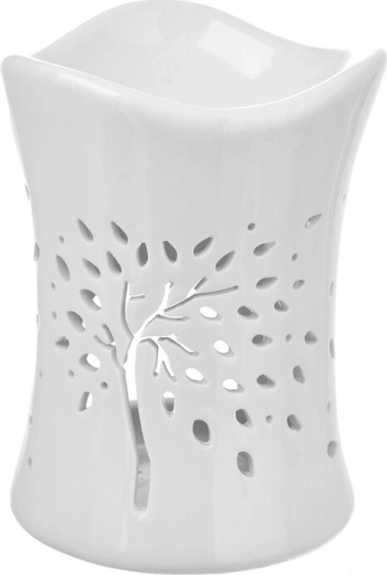 Porcelanasta aroma lučka Drevo življenja bela