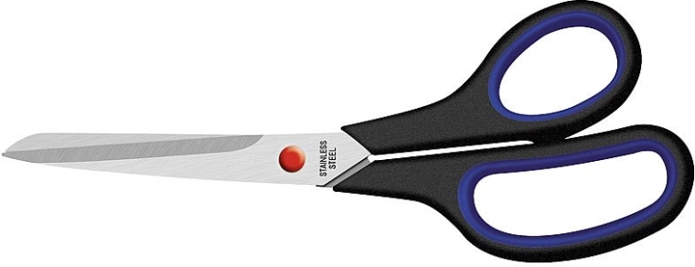 Škarje 23 cm z mehkim oprijemom, črne