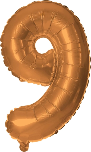 Folijski balon številka 9 30 cm bronast TORO