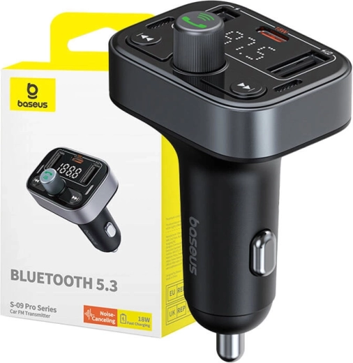 Baseus S-09 Pro Bluetooth FM oddajnik za avto črn