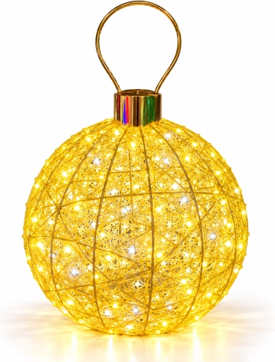 3D LED Christmas decoration in the shape of a yellow ornament 80 × 130 cm