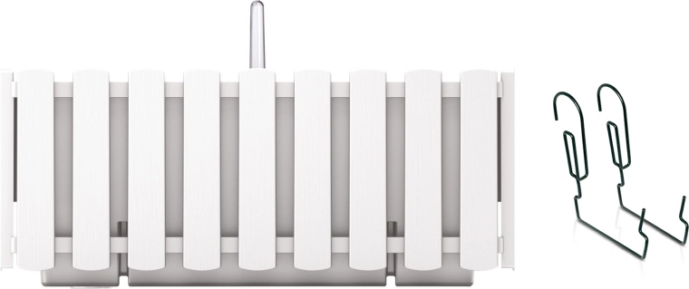 Viseča samozalivalna korita z kovinskim nosilcem Boardee Fencycase, bela