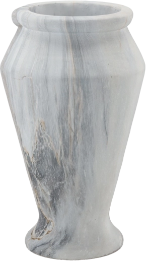 Gray cement vase with decorative relief 28 cm