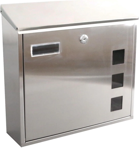 Poštni nabiralnik iz nerjavečega jekla 350 × 330 × 110 mm