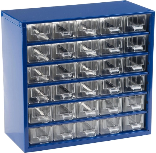 Kovinska delavniška omarica z 30 malimi predali 30,5 × 28 × 15,5 cm TOKOZ