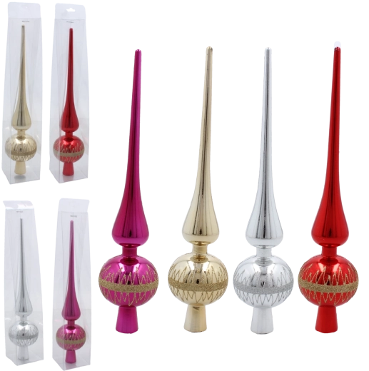 Steklena konica za božično drevo 28 cm