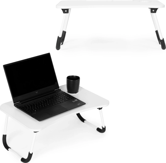 Zložljiva miza za prenosnik 60 × 40 cm, bela, ModernHome