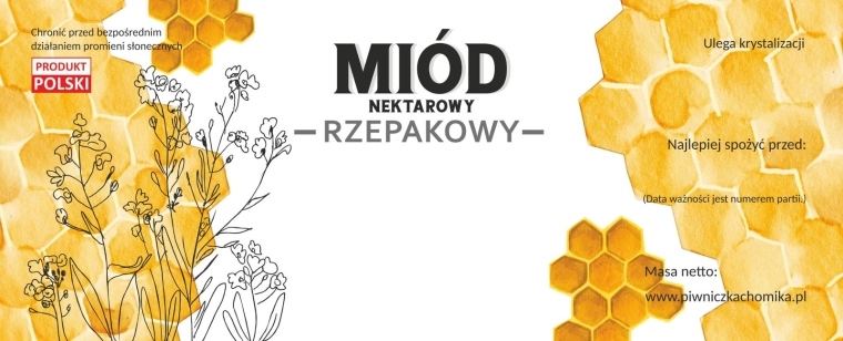 Komplet etiket za repični med 154 × 60 mm – 100 kos