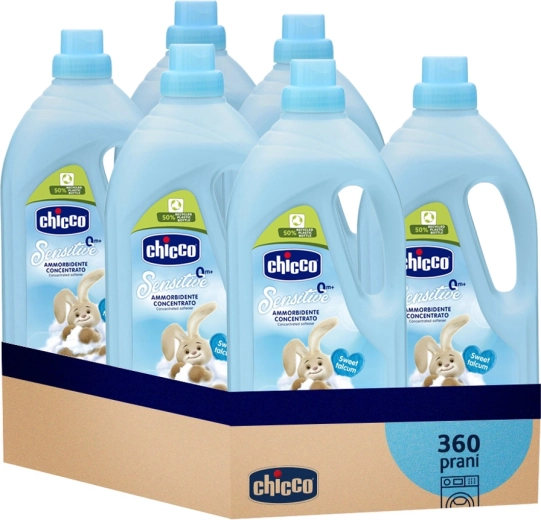 Chicco koncentrirani mehčalec Baby Sensitive Sladki puder 1,5 l – 6 kosov