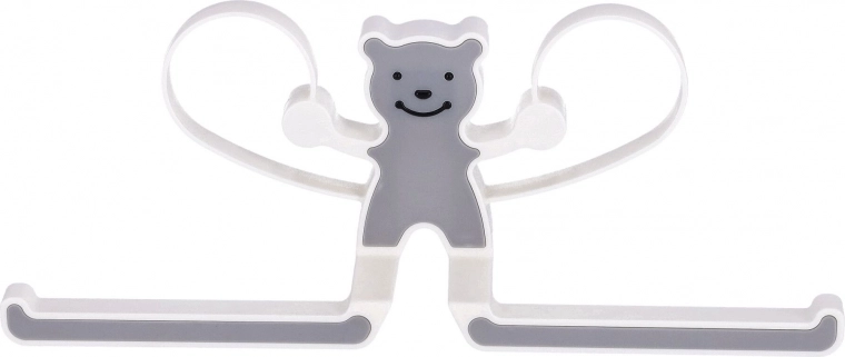 Večnamenski obešalnik z medvedkom - siv