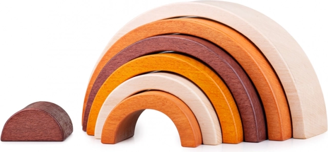 Lesena sestavljanka mavrica naravna Bigjigs Baby