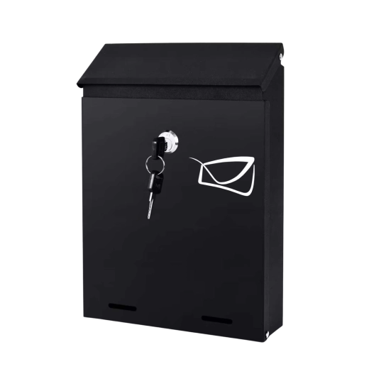 Poštni nabiralnik HERON, jeklen, zaklenljiv, 26 × 18,5 × 5,5 cm