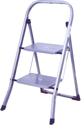 Zložljive jeklene stopnice z 2 stopnicama, nosilnost 150 kg